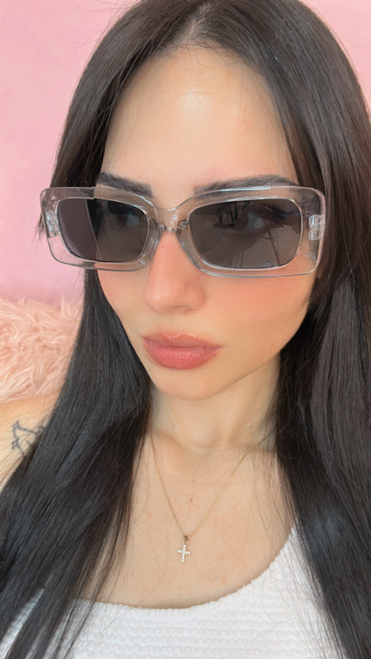 Bold rectangle Sunglasses - Gris Trasluscido