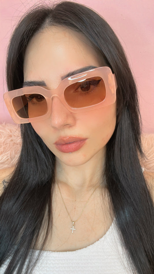 Bold Rectangle Sunglasses - Melón