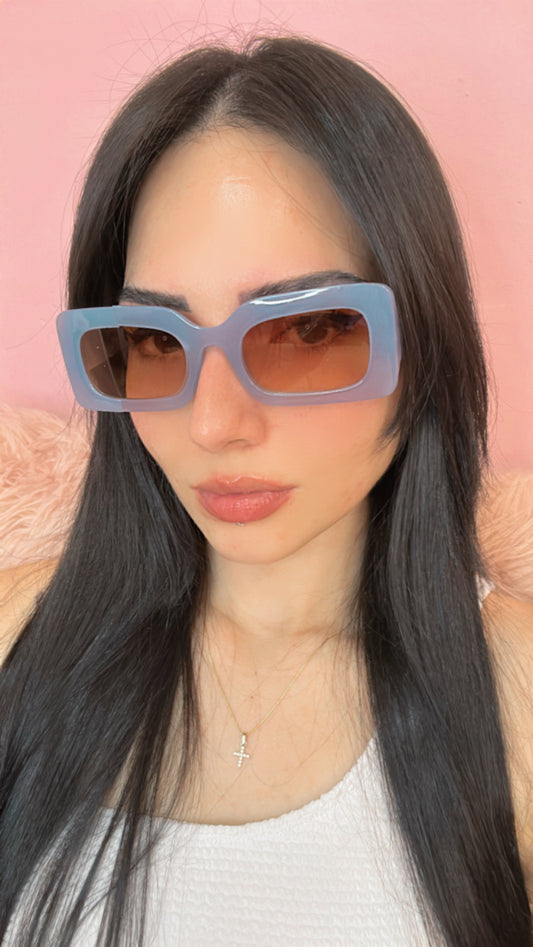 Bold Rectangle Sunglasses - Blue